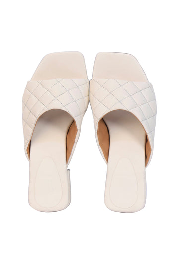 White Cushioned Cruelty Free Leather Heels